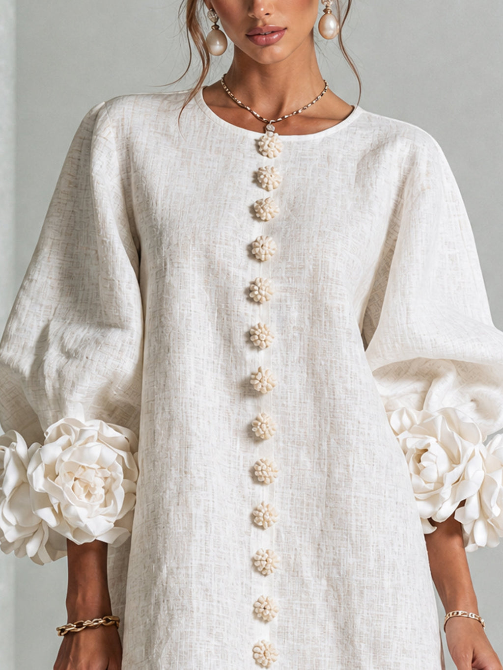 Robe Mini Florale Boutonnée
