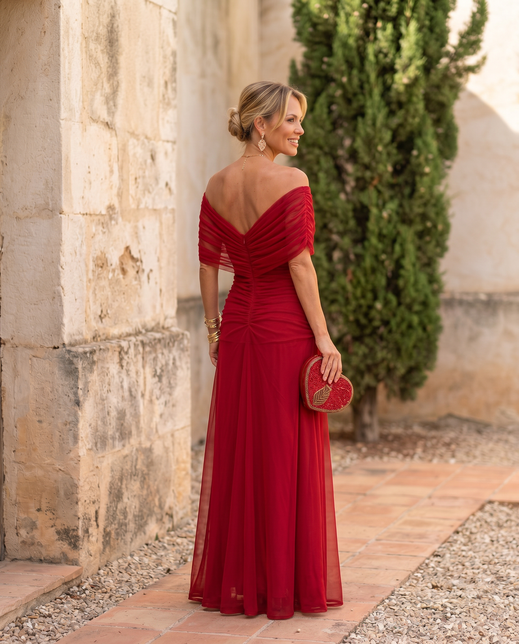Vestido Elegante de Fiesta con Escote Corazón